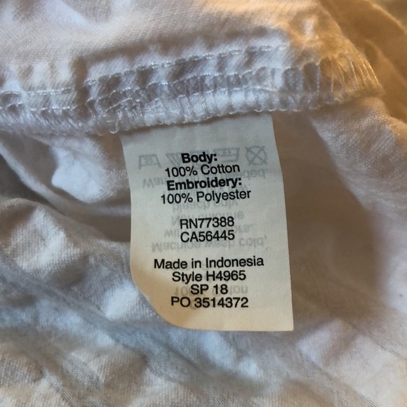 J. Crew W’s l/s 100% White cotton top with Red embroidery ~ small - Picture 8 of 11